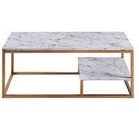Versanora Wooden Coffee Table Marble Effect Modern Living Room Marmo VNF-00036