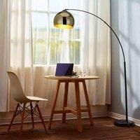 Large Curved Gold Floor Lamp Shade ONLY Modern w16" h9" eclectic metal round