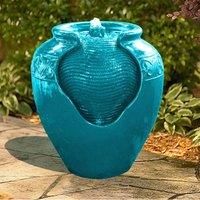 Peaktop Water Fountain Indoor Conservatory Garden Teal With Lights YG0037AZ-UK