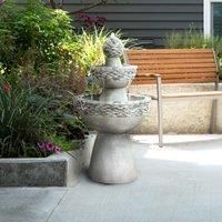 Peaktop Water Fountain Indoor Conservatory Garden Grey Tier Ornament FI0030AA-UK