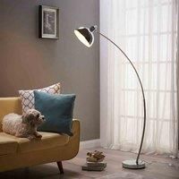Curved Arco Floor Lamp Led Chrome Shade Teamson Home Modern Lighting Vn-l00024-UK