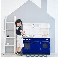 Blue Kids Toy Kitchen Wooden Cooker Children Imitation Play TeamsonKidsTD12681B