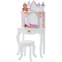 Fantasy Fields Girls Dressing Table with Mirror and Stool, Kids Vanity Table With Mirror and Stool, Castle Vanity with Accessories, Ages 3 Years+
