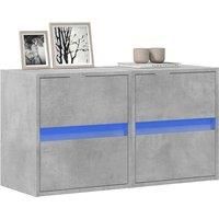 TV Wall Cabinets with LED Lights 2 pcs Concrete Grey 41x31x45 cm