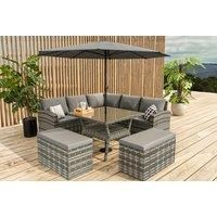 9 Seater Rattan Garden Dining Set With Optional Rain Cover!