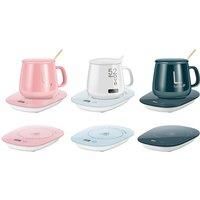 Electric Heated Coffee Mug & Warmer Set - Pink, Green, Or Blue