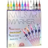 12 Nail Art Drawing Pens