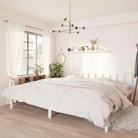 Bed Frame White Solid Pinewood 200x200 cm