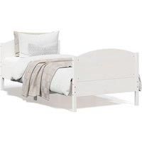 Bed Frame without Mattress White 90x190 cm Single Solid Wood Pine
