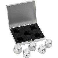 Father's Day Silver Brushed Stainless Dice Set