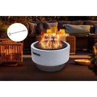 Outdoor Round Garden Fire Pit Bowl - Grey