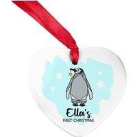 Personalised Christmas Star Heart Decoration