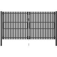Garden Fence Gate Steel 4x2.5 m Anthracite