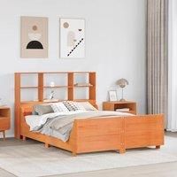 Bookcase Bed without Mattress Wax Brown 120x200 cm Solid Wood
