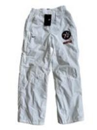 Nike Cor72z Track Pants Boys Medium White Embroidered Logo Straight Leg Snap