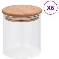 Storage Glass Jars with Bamboo Lid 6 pcs 600 ml