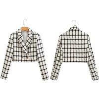 Black & White Plaid Cropped Blazer - 3 Sizes!