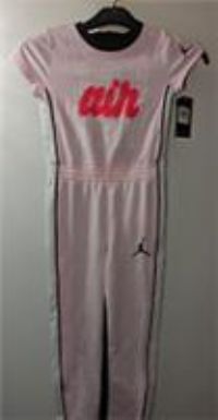Girls NIKE Jordan Air All in One Jump Suit Pink Black New Tags Age 6 Years