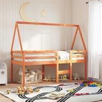 High Sleeper Bed without Mattress Wax Brown 80x200 cm Solid Wood Pine