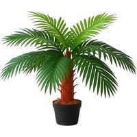 Lifelike 100cm Artificial Palm Tree in Sturdy Pot - Low Maintenance Decor
