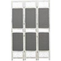 3-Panel Room Divider Grey 105x165 cm Fabric