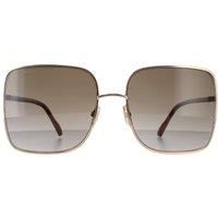 Jimmy Choo Sunglasses Aliana Gold & Havana Designer Square Womens Eyewear 06JHA