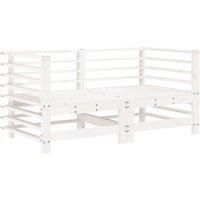 Garden Corner Sofas 2 pcs White Solid Wood Pine