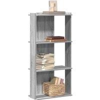 Bookcase 3-Tier Grey Sonoma 60x30x120 cm Engineered Wood