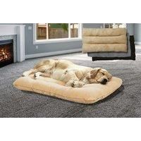 Faux Fur Extra Support Pet Bed - 3 Sizes & 3 Colours - Beige