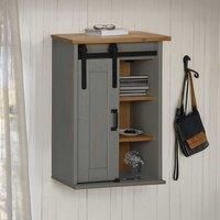Hanging Cabinet HALDEN with Sliding Door Grey 49x22.5x70 cm Pine