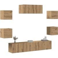 5 Piece TV Cabinet Set Wall-mounted Artisan Oak