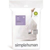 simplehuman CW0166 code G Custom Fit Bin Liners, White Plastic (Pack of 20 Liners)