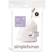 simplehuman Custom Fit Bin Liner, Drawstring Handles, Extra-Thick Plastic