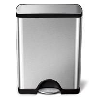 Simplehuman 50L Rectangular Pedal Bin Fingerprint Proof Brushed Stainless Steel