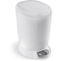 simplehuman CW1318 6L Round Pedal Bin, White Plastic, W 20.5cm x H 30.0cm x D 27.8cm