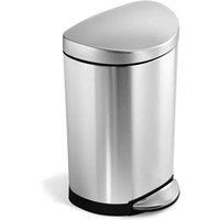 simplehuman SemiRound Pedal Bin, Brushed Stainless Steel, 10L