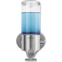 simplehuman BT1034 444ml Single Wall Mount Pump, Brushed Stainless Steel, W 12.2cm x H 24.5cm x D 9.4cm, Brass