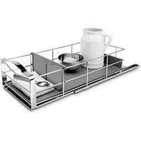 simplehuman KT1118 22.8cm Pull-Out Cabinet Organiser, Grey Plastic with Heavy-Gauge Steel Frame, W 22.8cm x H 15.2cm x D 50.8cm