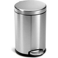 simplehuman Deluxe Fingerprint Proof Round 4.5 Litre Pedal Bin Silver
