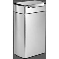 simplehuman CW2014 40L Rectangular Touch-Bar Bin, Brushed Stainless Steel, W 40.0cm x H 71.0cm x D 29.0cm