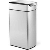 simplehuman Slim Touch Bar Bin, Brushed Stainless Steel, 40L