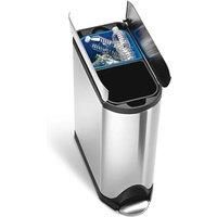 simplehuman Butterfly Recycler Bin, 40 L - Fingerprint-Proof Stainless Steel