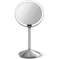 simplehuman Mini Sensor Travel Magnifying Pedestal Mirror Silver