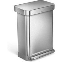 Simplehuman CW2023 55L Rectangular Pedal Bin With Liner Pocket Brushed S/Steel