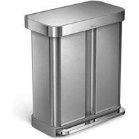 simplehuman CUBO RECTANGULAR 34 L-24 L, Metal, Brushed Stainless Steel, 58L