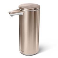 simplehuman ST1046 266ml Automatic Hand Motion Liquid Soap Dispenser, Rechargeable, Variable Dispense, No-drip Valve, IP67 Waterproof, Rose Gold High-Grade Stainless Steel