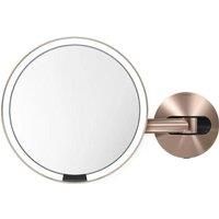 simplehuman Sensor Mirrors 5 x Magnification Wall Mounted 20cm Sensor Mirror: Round, Rose Gold Stainless Steel, HardWired  Accessories