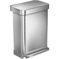 SIMPLEHUMAN CW2203 55-litre Rectangular Pedal Bin - Stainless Steel, Stainless Steel