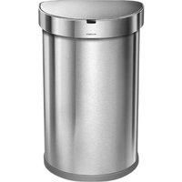 SIMPLEHUMAN ST2200 45-litre Semi-Round Bin - Brushed Steel, Brushed Steel