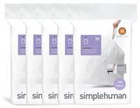Simplehuman Code h size H Bin Liners H 30L 35L White bin bags Size H 20-60 Pack